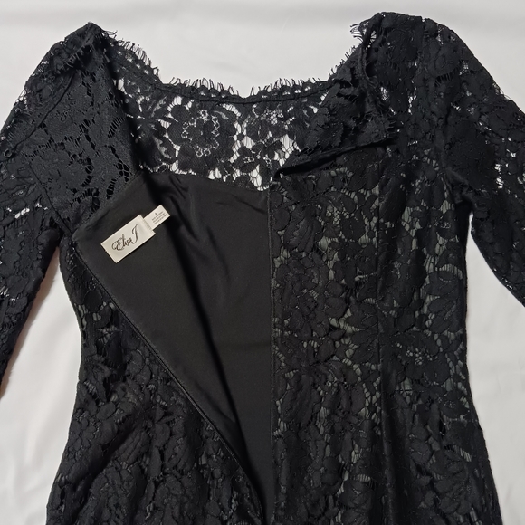 Eliza J Black Lace Fit and Flate Cocktail Dress Size 6 - Picture 5 of 6